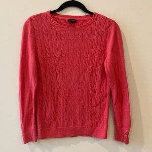 Talbots cable knit crewneck nylon lambs wool sweater